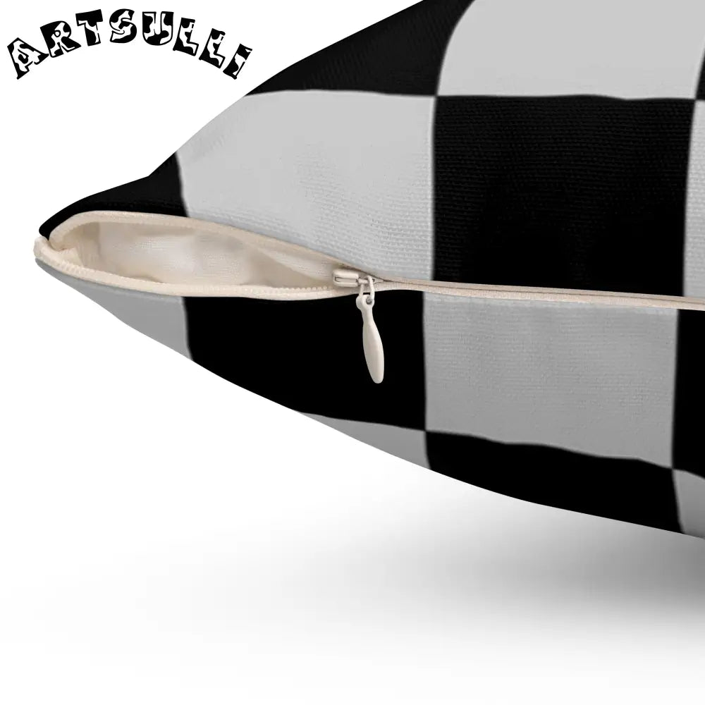 Black and White Checkered Throw Pillow, Artsulli - Art is Long, Life is Short, Home Decor, , , , , , , 