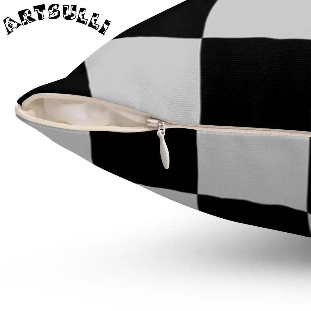 Black and White Checkered Throw Pillow, Artsulli - Art is Long, Life is Short, Home Decor, , , , , , , 