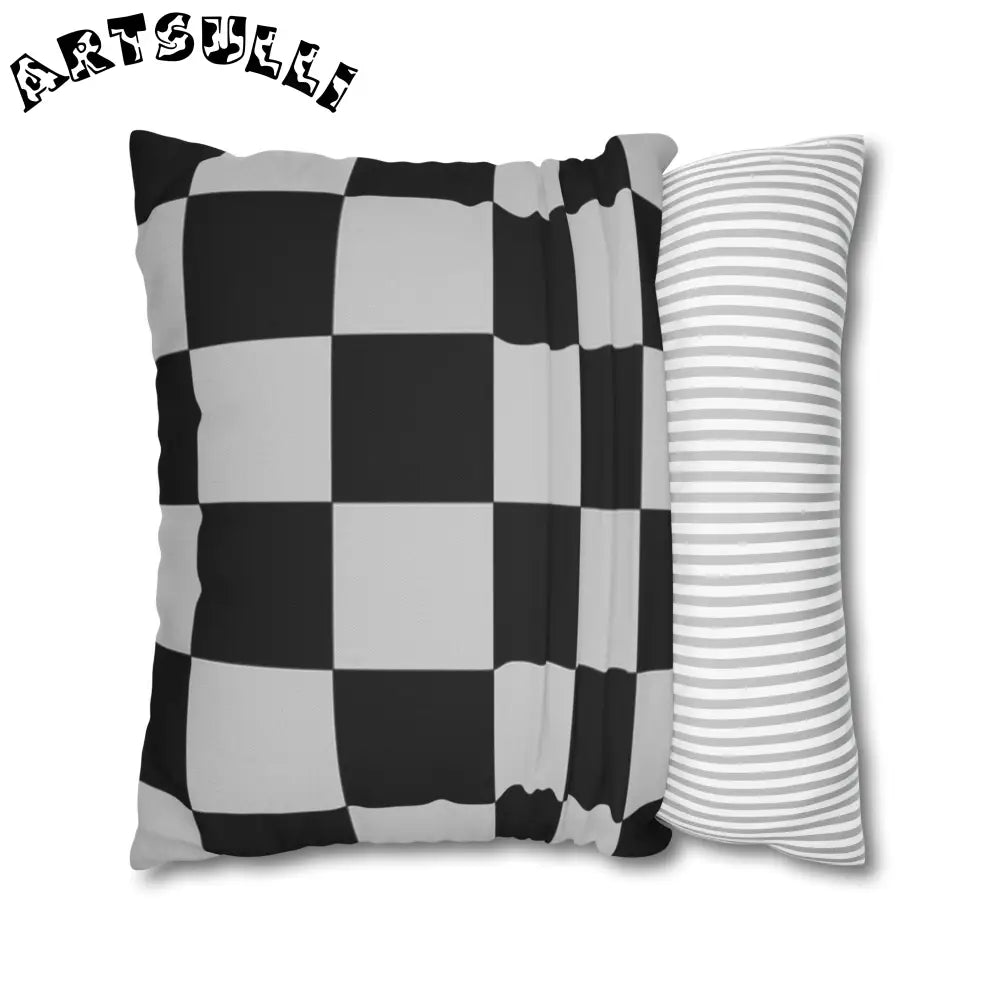 Black and White Checkered Throw Pillowcase, Artsulli - Art is Long, Life is Short, Home Decor, , , , , , , 
