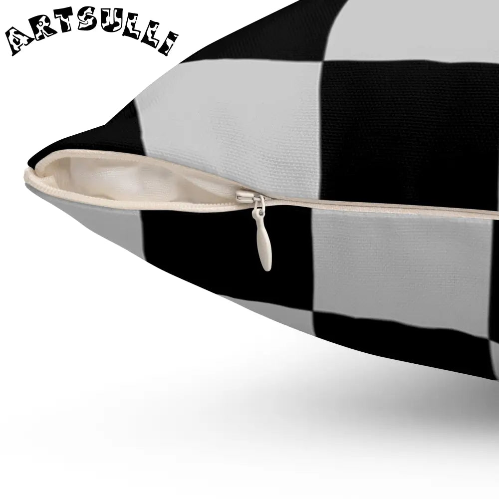 Black and White Checkered Throw Pillow, Artsulli - Art is Long, Life is Short, Home Decor, , , , , , , 