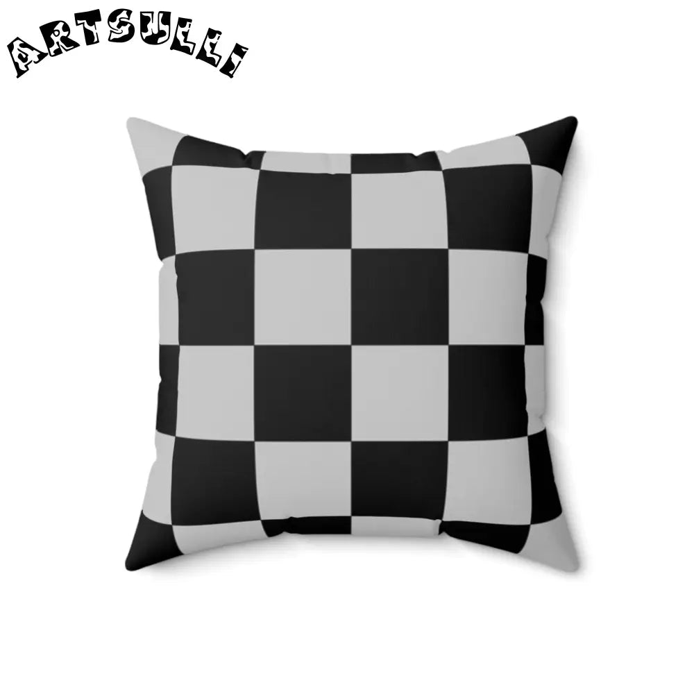 Black and White Checkered Throw Pillow, Artsulli - Art is Long, Life is Short, Home Decor, , , , , , , 