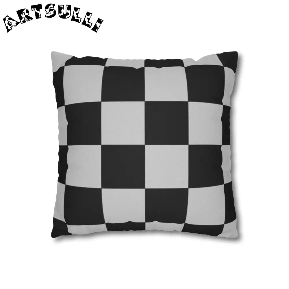 Black and White Checkered Throw Pillowcase, Artsulli - Art is Long, Life is Short, Home Decor, , , , , , , 