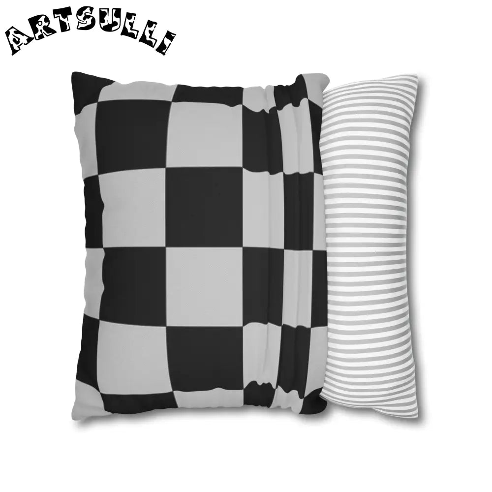 Black and White Checkered Throw Pillowcase, Artsulli - Art is Long, Life is Short, Home Decor, , , , , , , 
