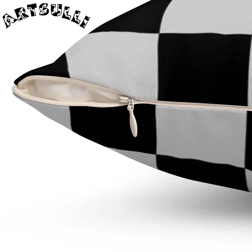 Black and White Checkered Throw Pillow, Artsulli - Art is Long, Life is Short, Home Decor, , , , , , , 