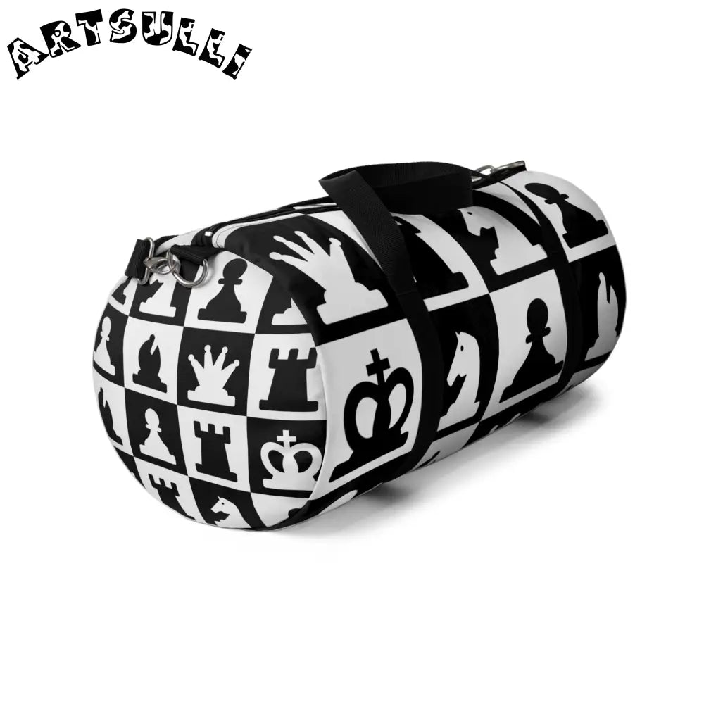 JAKKOUTTHEBXX Black and White Chess Duffel Bag 2025