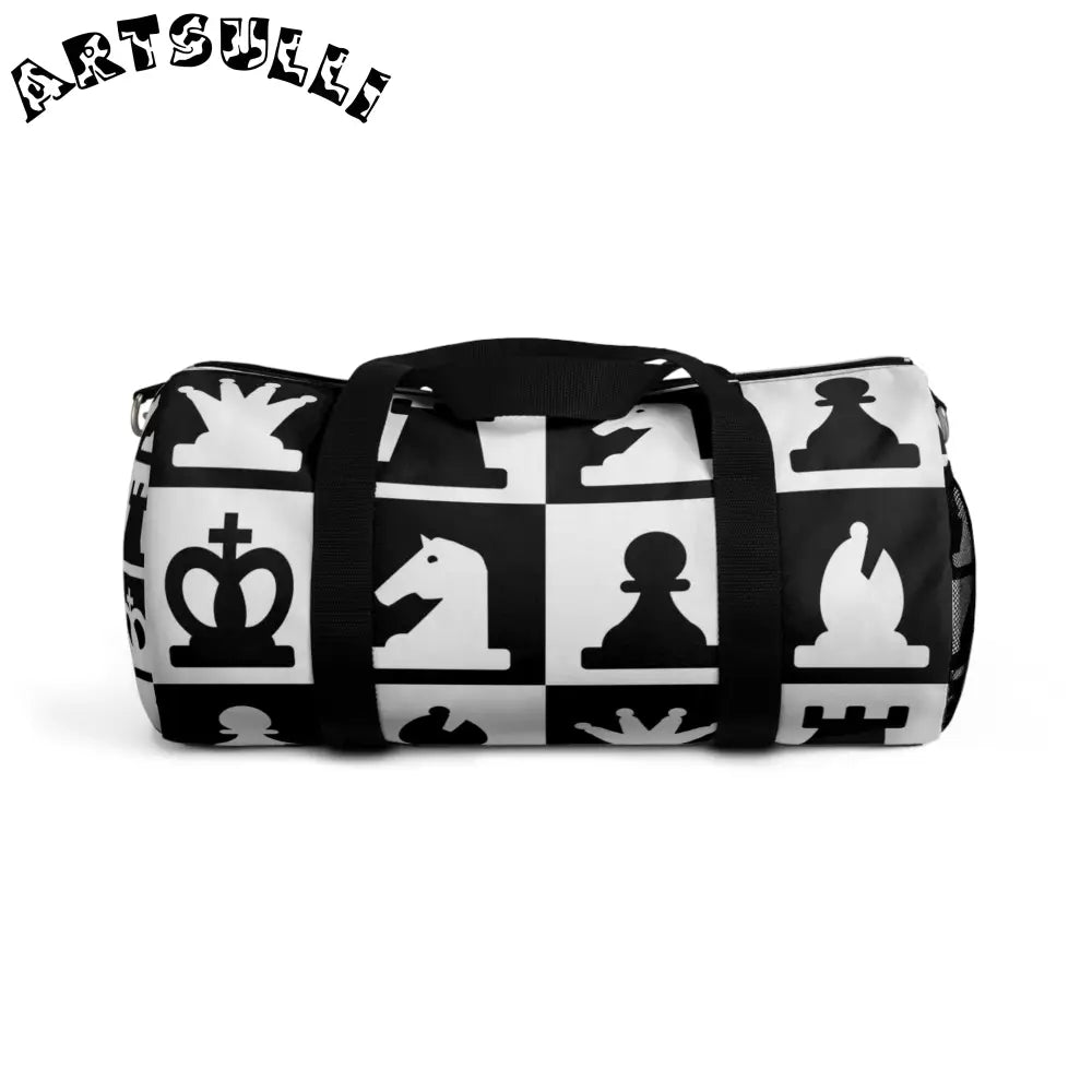JAKKOUTTHEBXX Black and White Chess Duffel Bag 2025