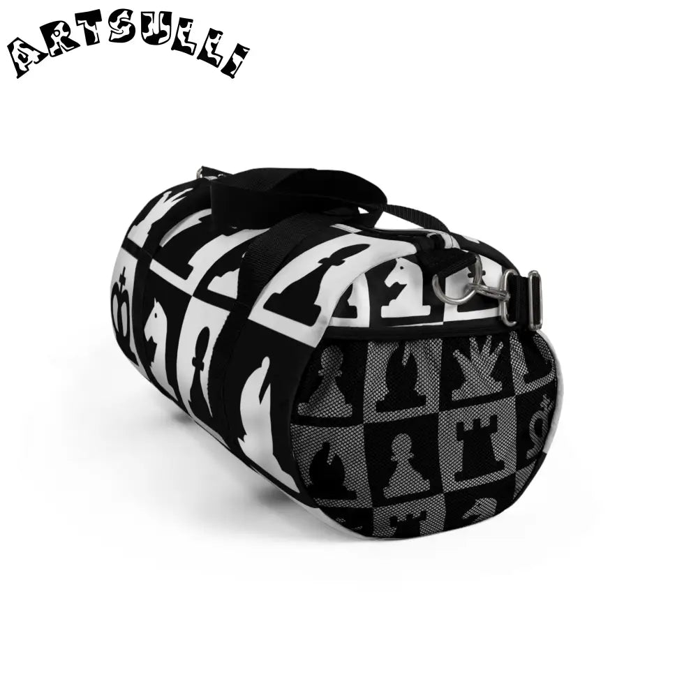 JAKKOUTTHEBXX Black and White Chess Duffel Bag 2025