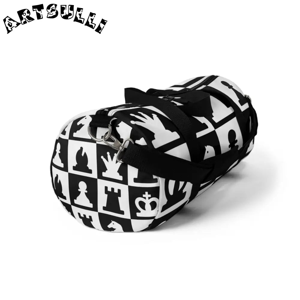 JAKKOUTTHEBXX Black and White Chess Duffel Bag 2025
