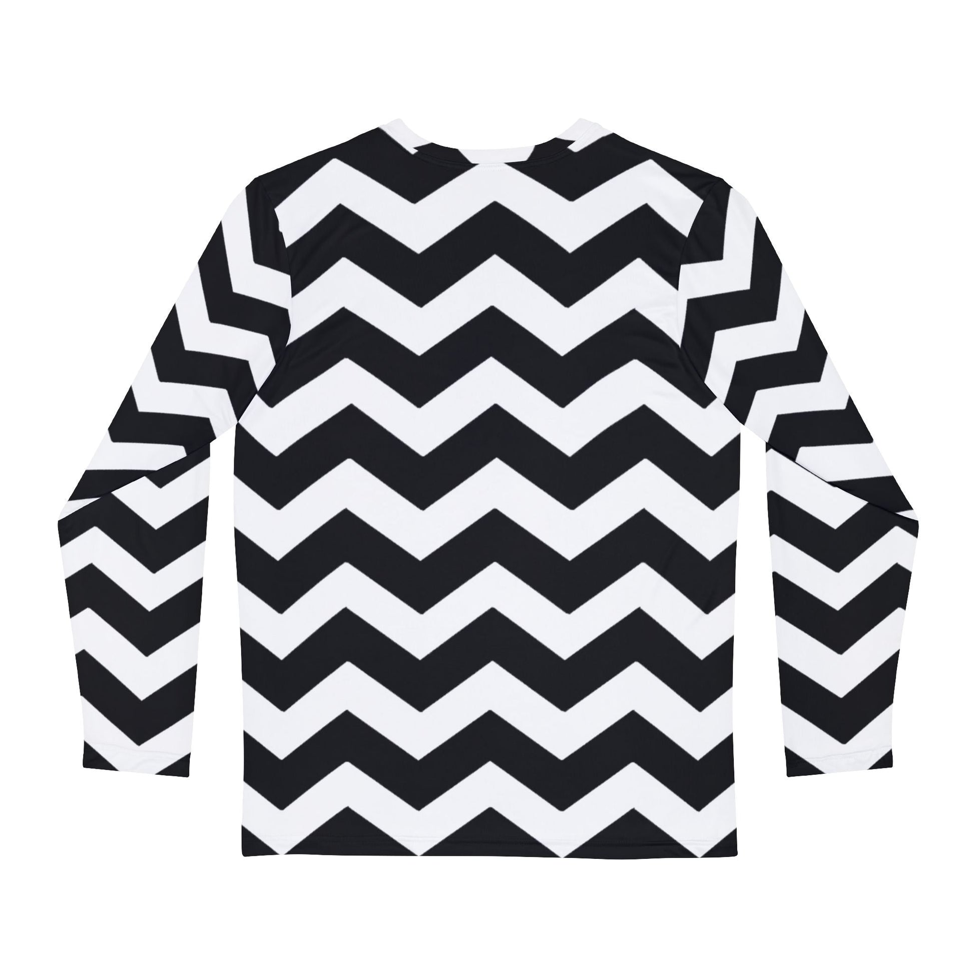 Black and White Chevron Long-Sleeve Shirt, Artsulli - Art is Long, Life is Short, All Over Prints, , , , , , , 