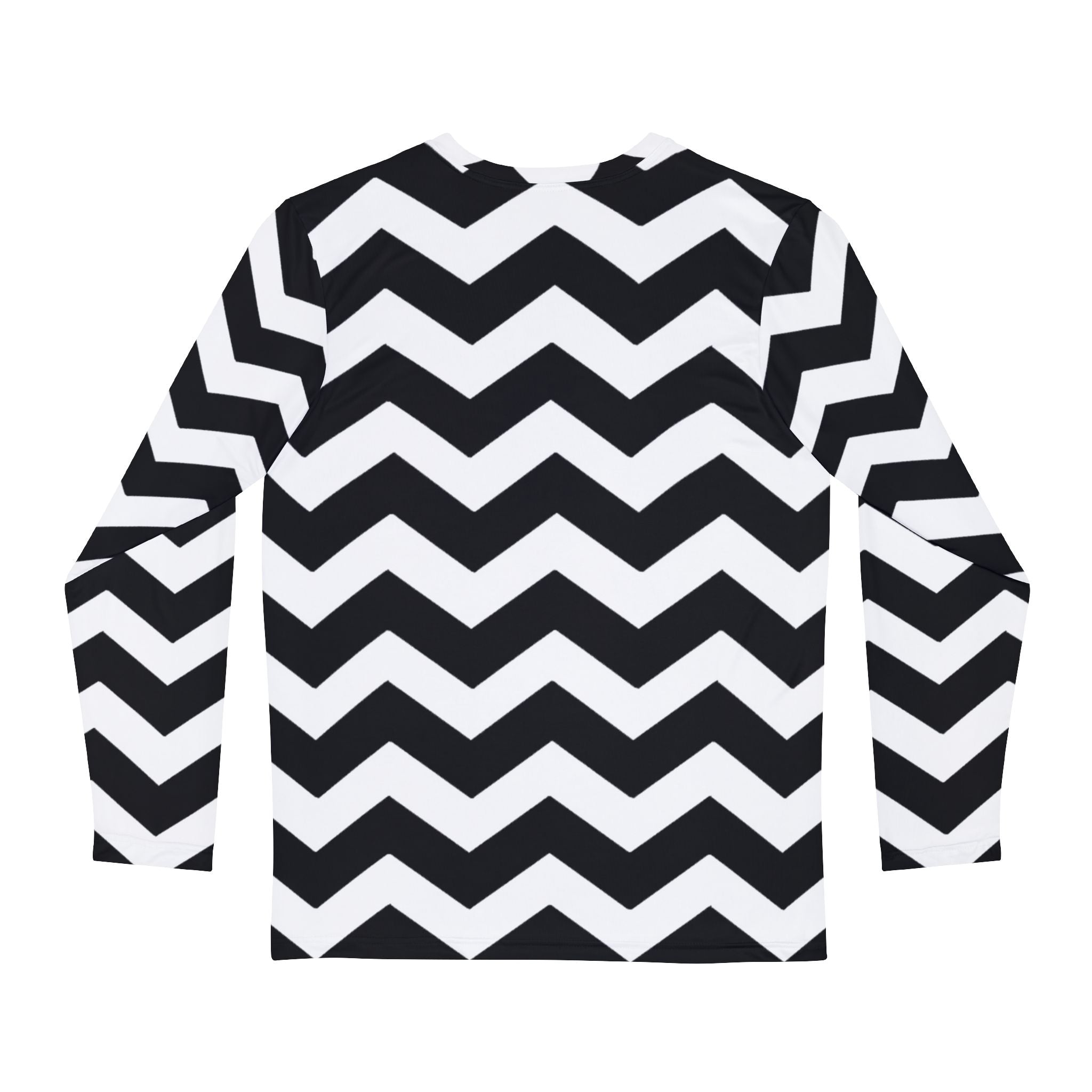 Black and White Chevron Long-Sleeve Shirt, Artsulli - Art is Long, Life is Short, All Over Prints, , , , , , , 