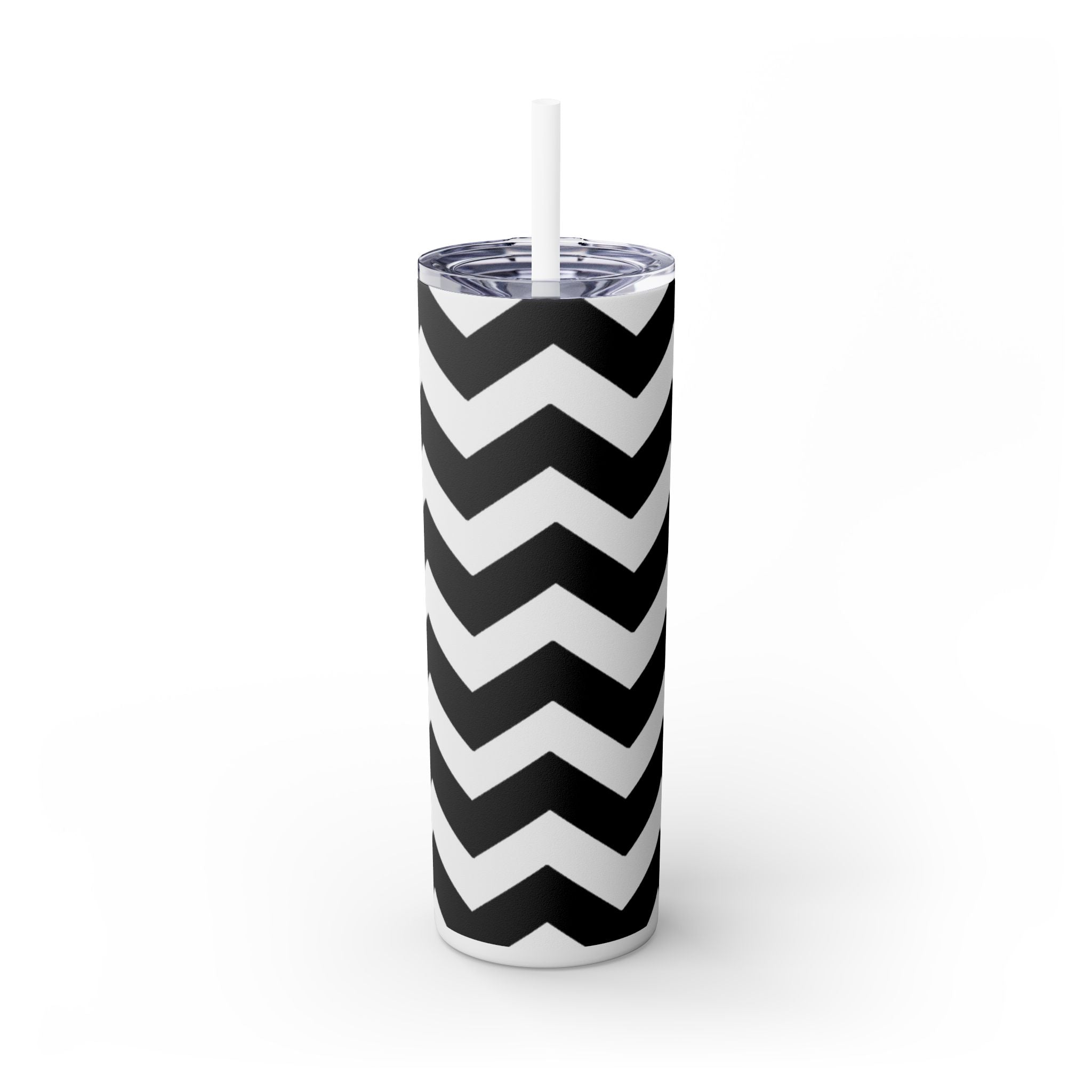 Black and White Chevron Skinny Tumbler, Artsulli - Art is Long, Life is Short, Mug, , , , , , , 