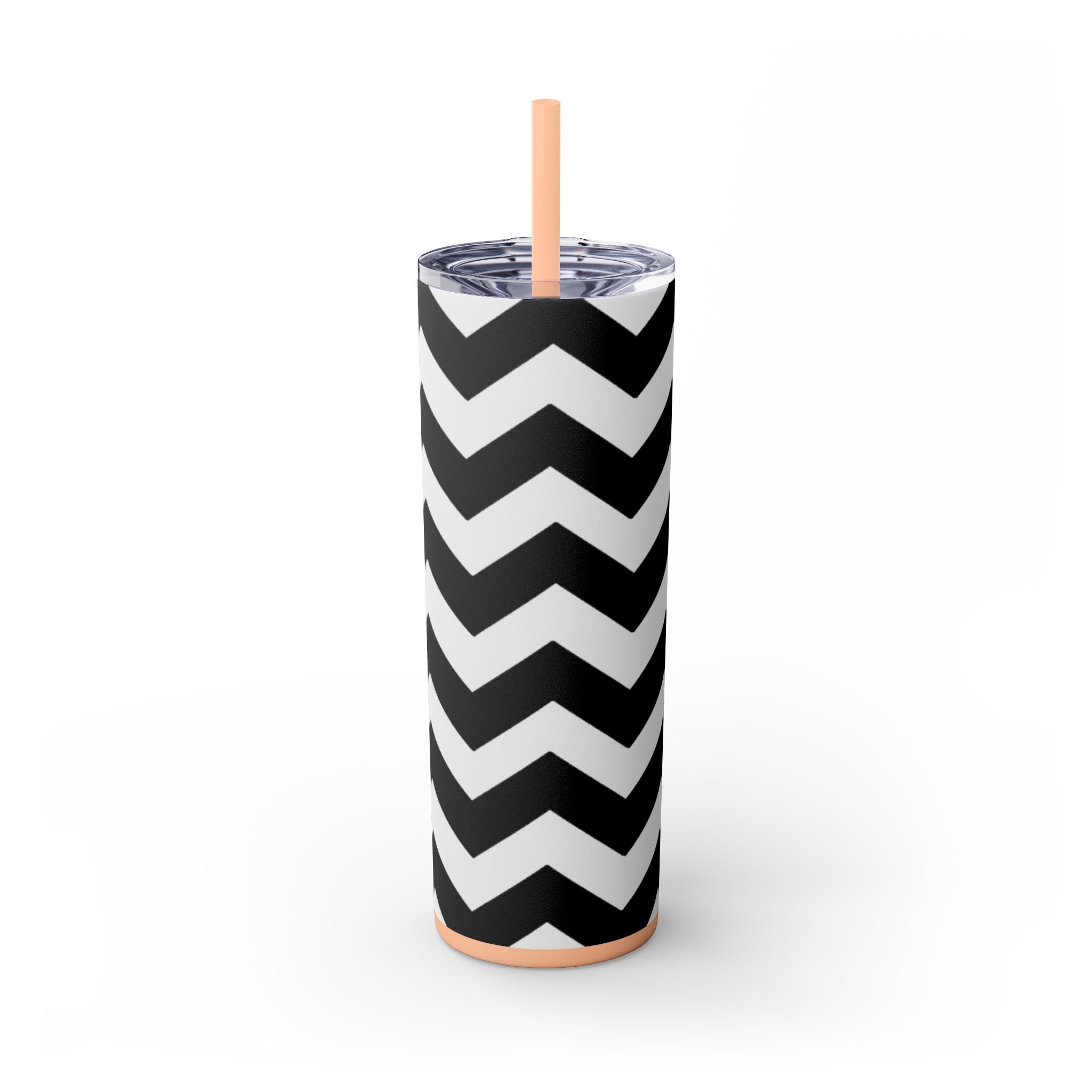 Black and White Chevron Skinny Tumbler, Artsulli - Art is Long, Life is Short, Mug, Finish, Matte, Color, Blush, Size, 20oz, 33288449849117584293