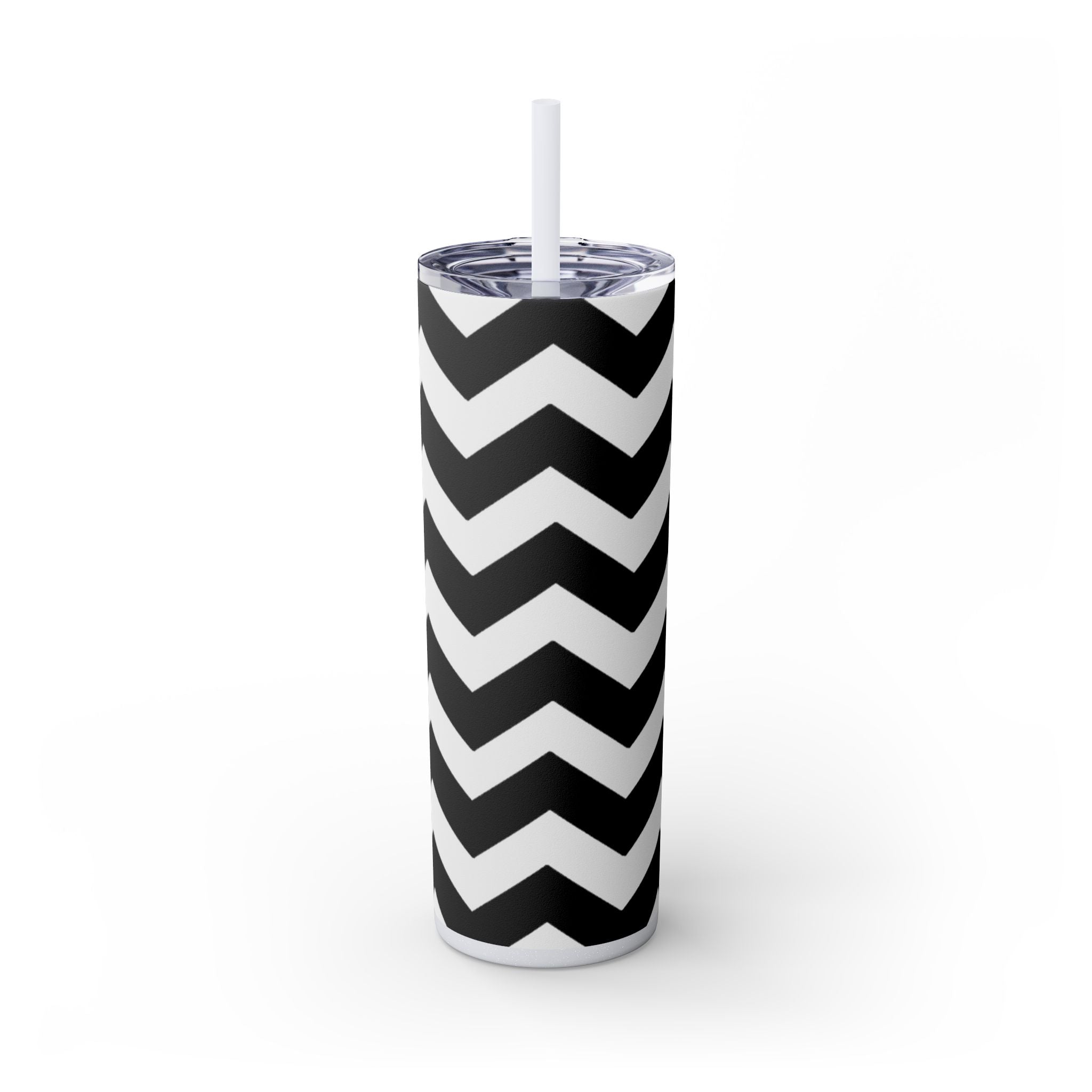 Black and White Chevron Skinny Tumbler, Artsulli - Art is Long, Life is Short, Mug, Finish, Glossy, Color, Glitter Iceberg, Size, 20oz, 26650953198209888811