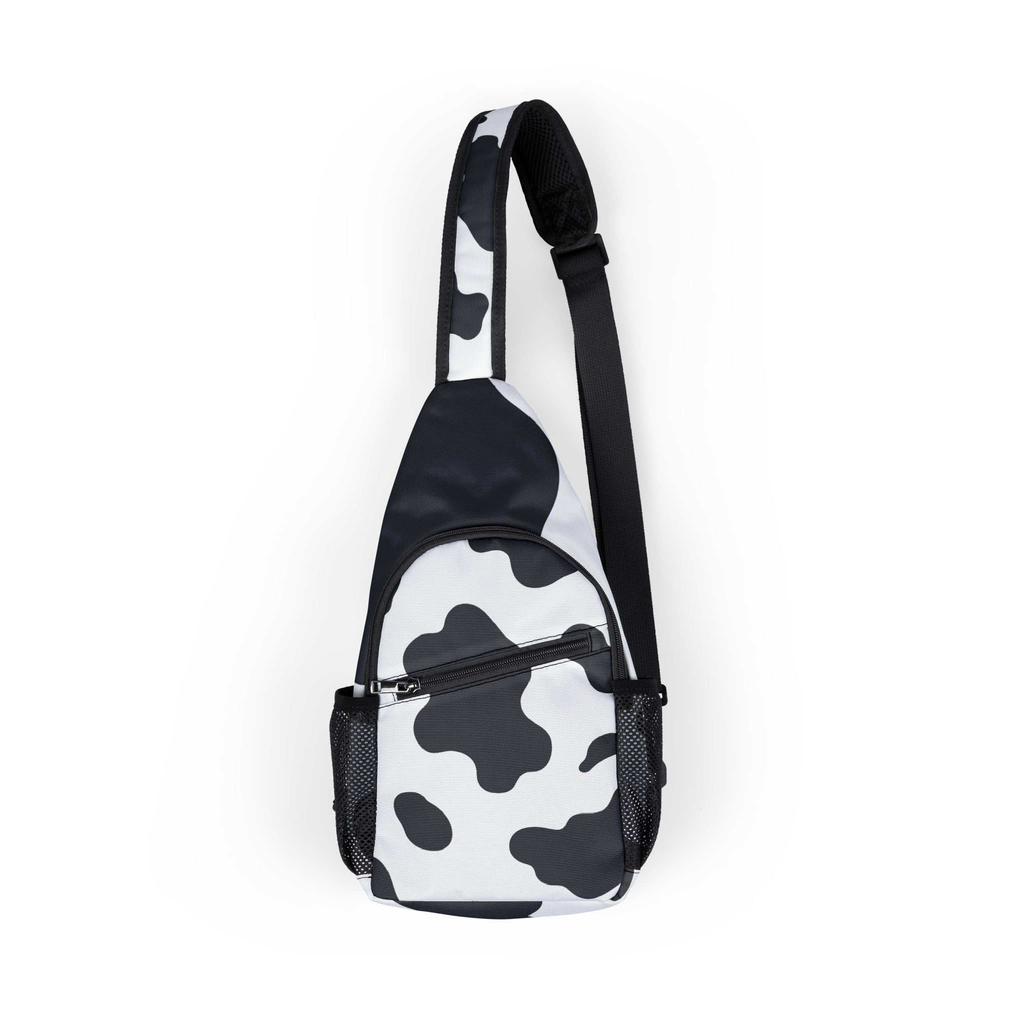 Black and White Cow Print Chest Bag, Artsulli - Art is Long, Life is Short, Bags, Size, One size, , , , , 20469542603110972265