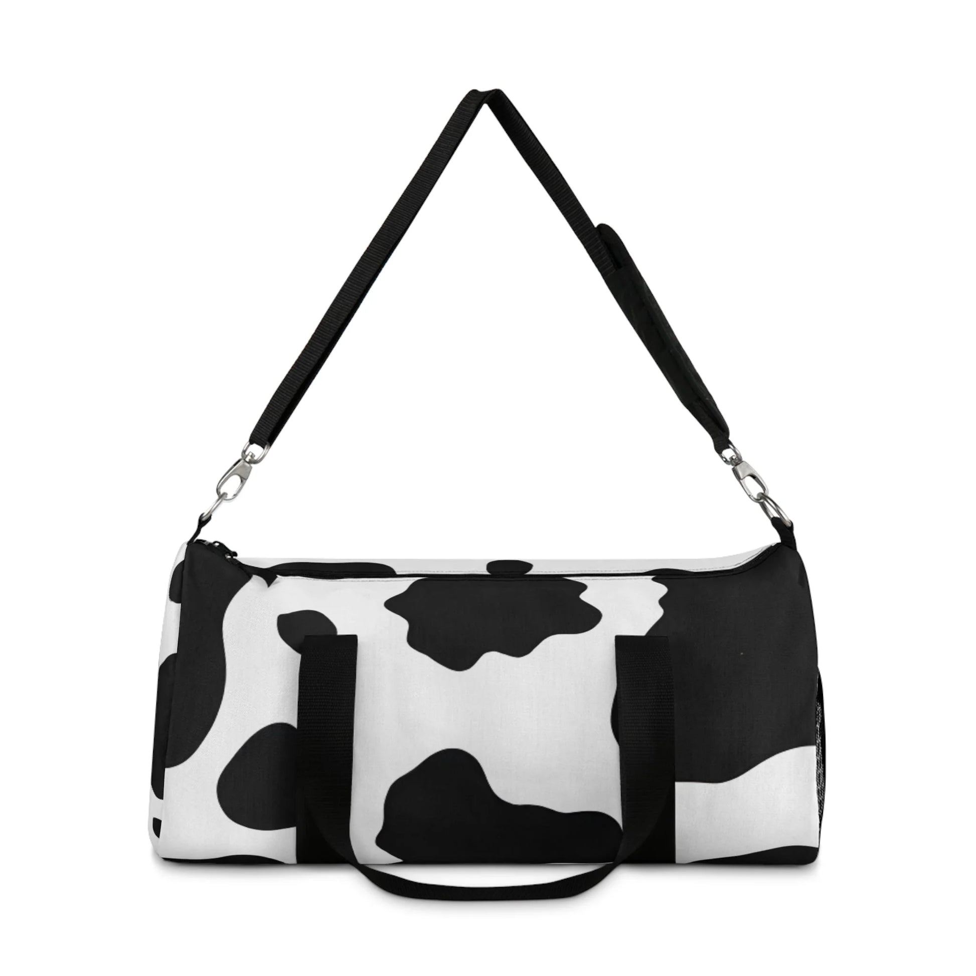 Black and White Cow Print Duffel Bag with Shoulder Strap, Artsulli - Art is Long, Life is Short, Bags, , , , , , , 