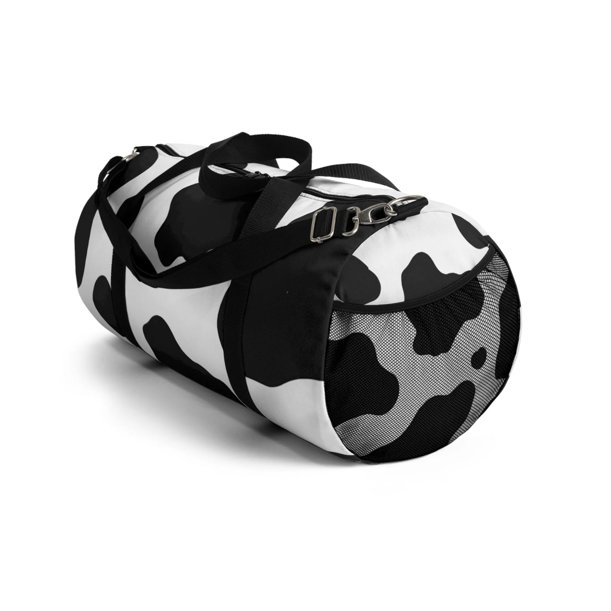 Black and White Cow Print Duffel Bag with Shoulder Strap, Artsulli - Art is Long, Life is Short, Bags, , , , , , , 