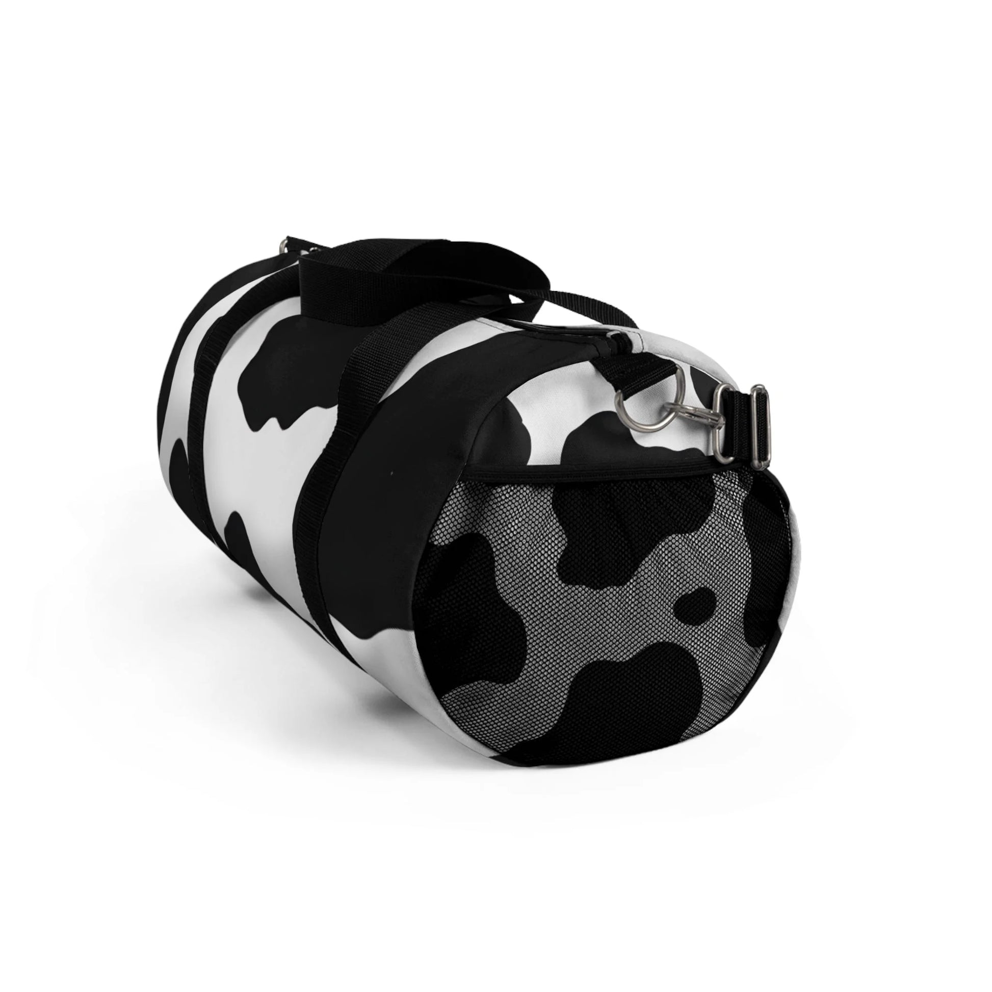 Black and White Cow Print Duffel Bag with Shoulder Strap, Artsulli - Art is Long, Life is Short, Bags, , , , , , , 