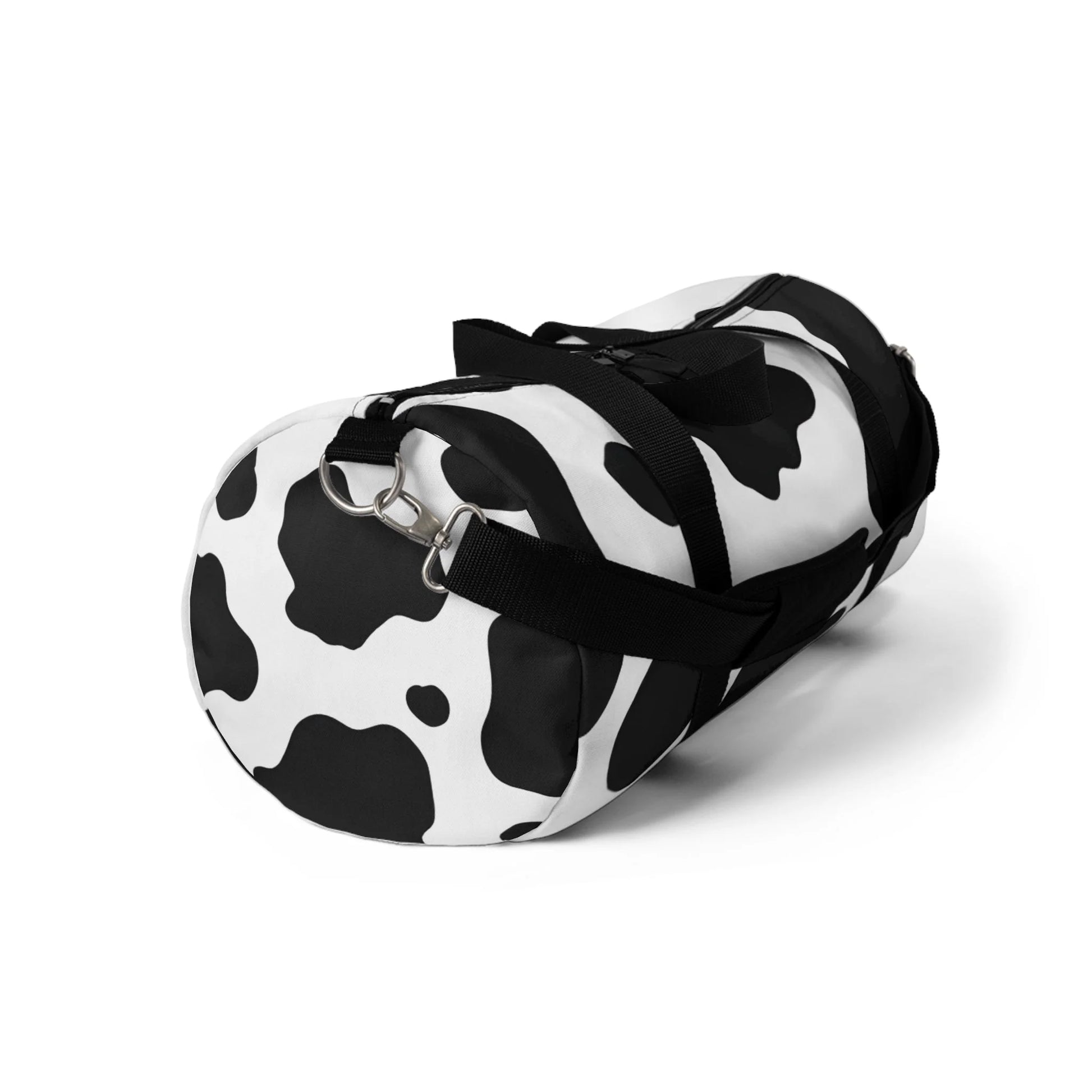 Black and White Cow Print Duffel Bag with Shoulder Strap, Artsulli - Art is Long, Life is Short, Bags, , , , , , , 