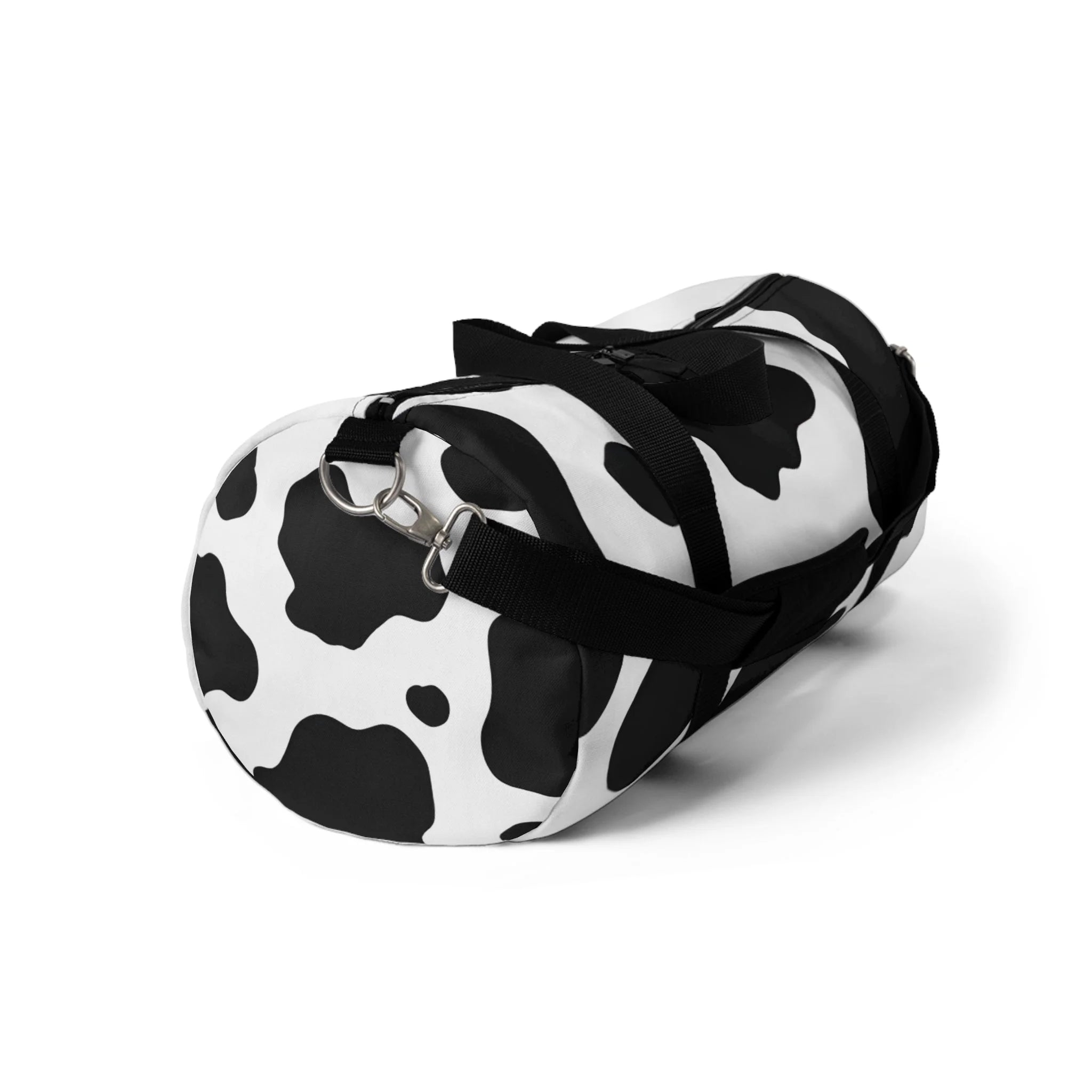 Black and White Cow Print Duffel Bag with Shoulder Strap, Artsulli - Art is Long, Life is Short, Bags, , , , , , , 