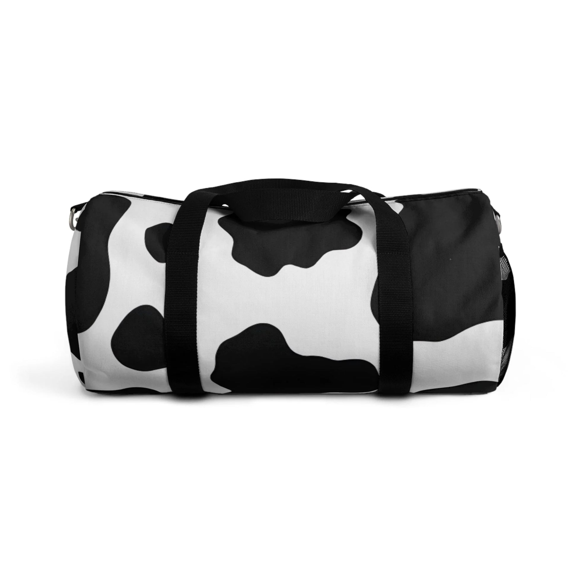 Black and White Cow Print Duffel Bag with Shoulder Strap, Artsulli - Art is Long, Life is Short, Bags, Size, Small, , , , , 33068326859066