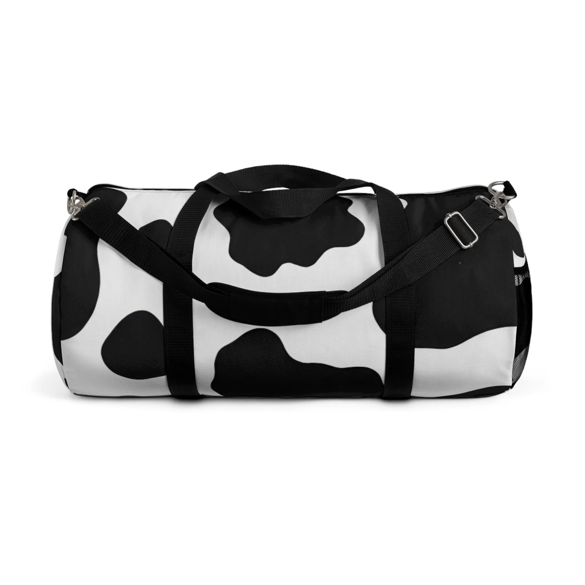Black and White Cow Print Duffel Bag with Shoulder Strap, Artsulli - Art is Long, Life is Short, Bags, Size, Large, , , , , 33052131508396