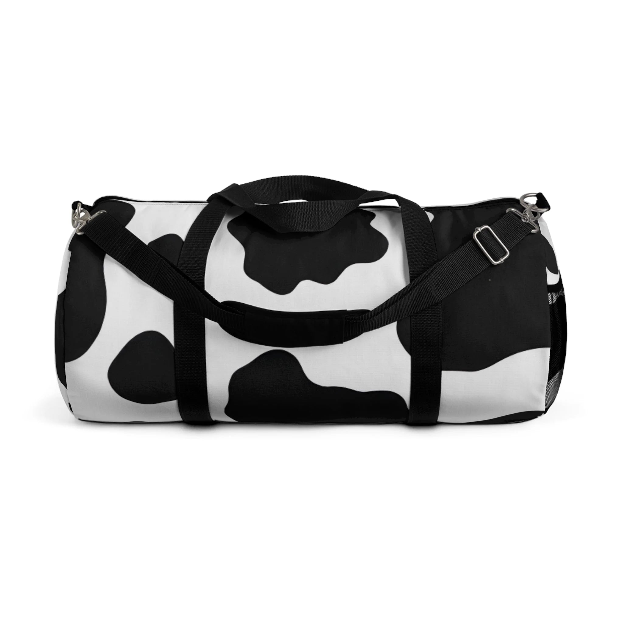 Black and White Cow Print Duffel Bag with Shoulder Strap, Artsulli - Art is Long, Life is Short, Bags, Size, Large, , , , , 33052131508396