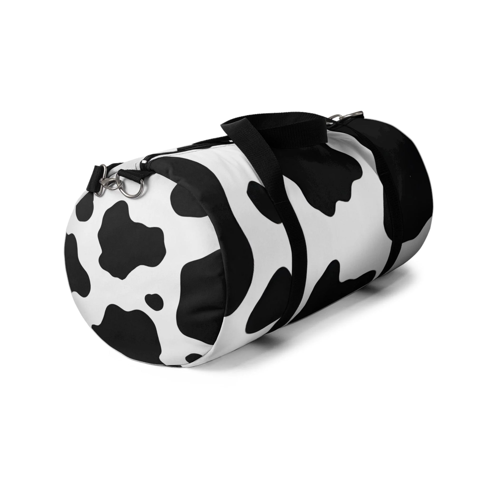 Black and White Cow Print Duffel Bag with Shoulder Strap, Artsulli - Art is Long, Life is Short, Bags, , , , , , , 