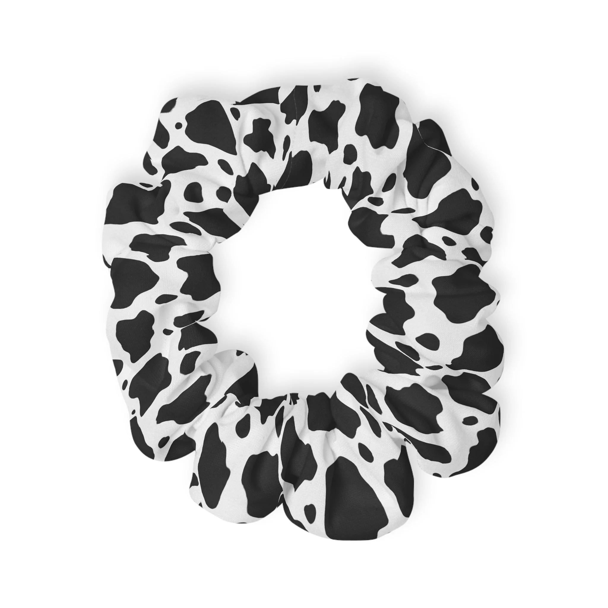 Black and White Cow Print Hair Scrunchie, Artsulli - Art is Long, Life is Short, Accessories, Size, 4'' × 4'', , , , , 13772496295249796421