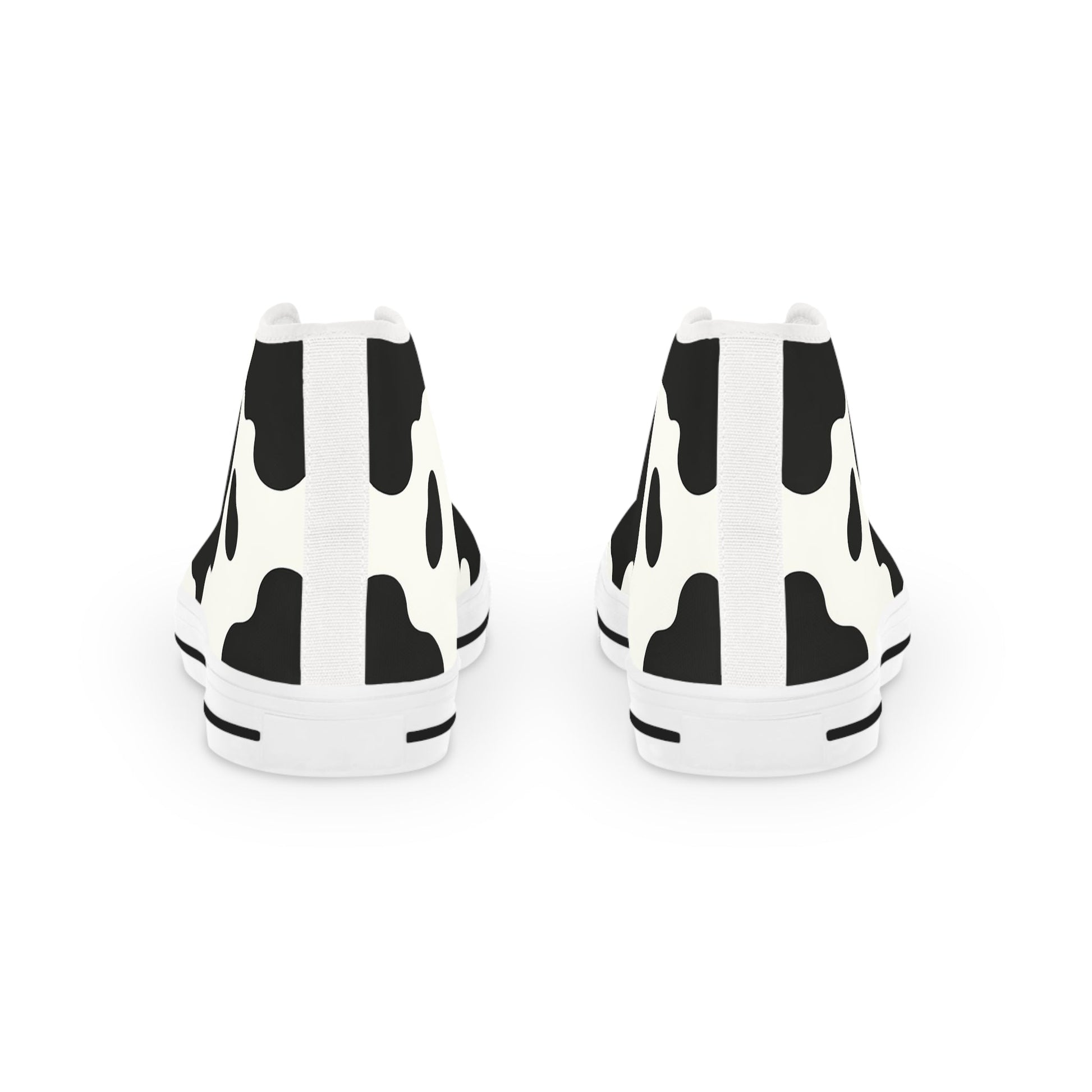 Black and White Cow Print High Top Sneakers, Artsulli - Art is Long, Life is Short, Shoes, , , , , , , 