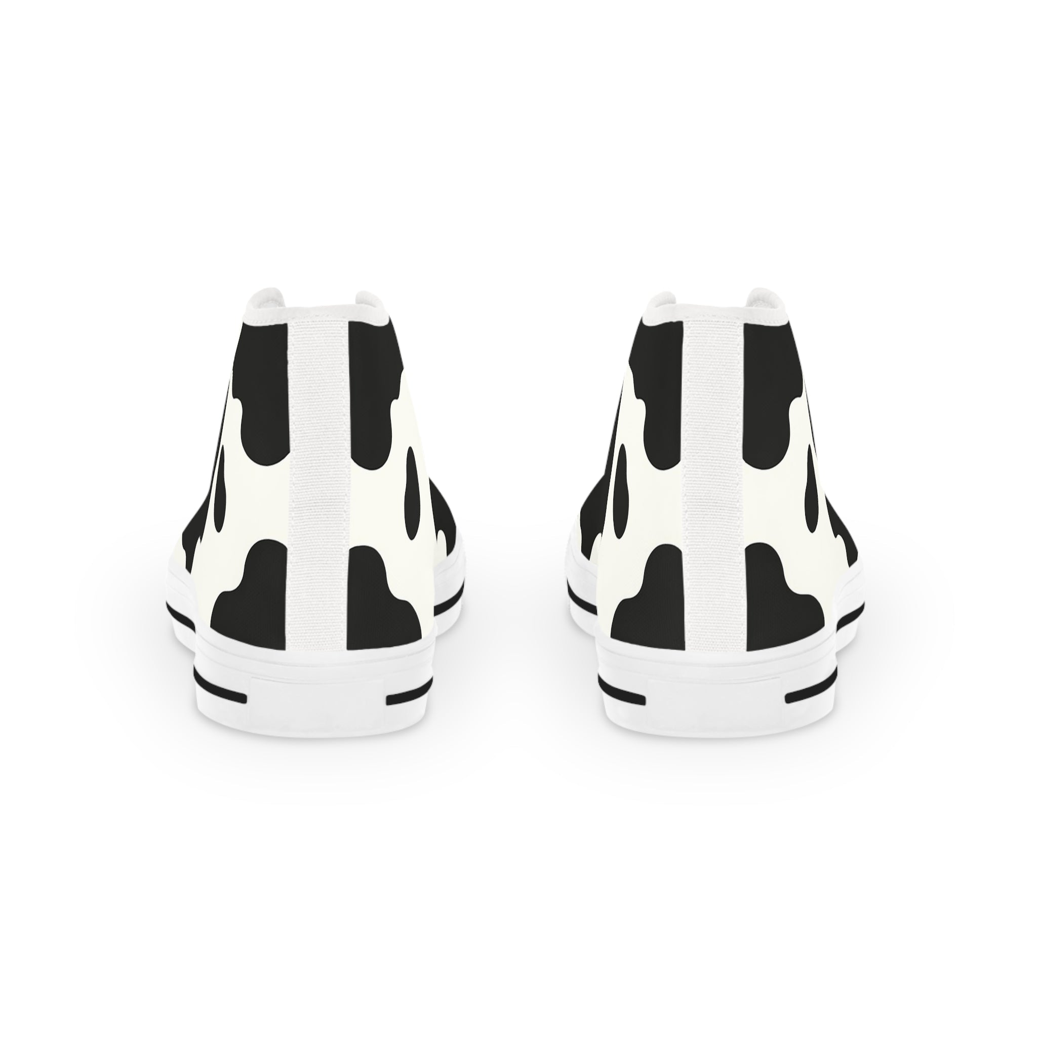 Black and White Cow Print High Top Sneakers, Artsulli - Art is Long, Life is Short, Shoes, , , , , , , 