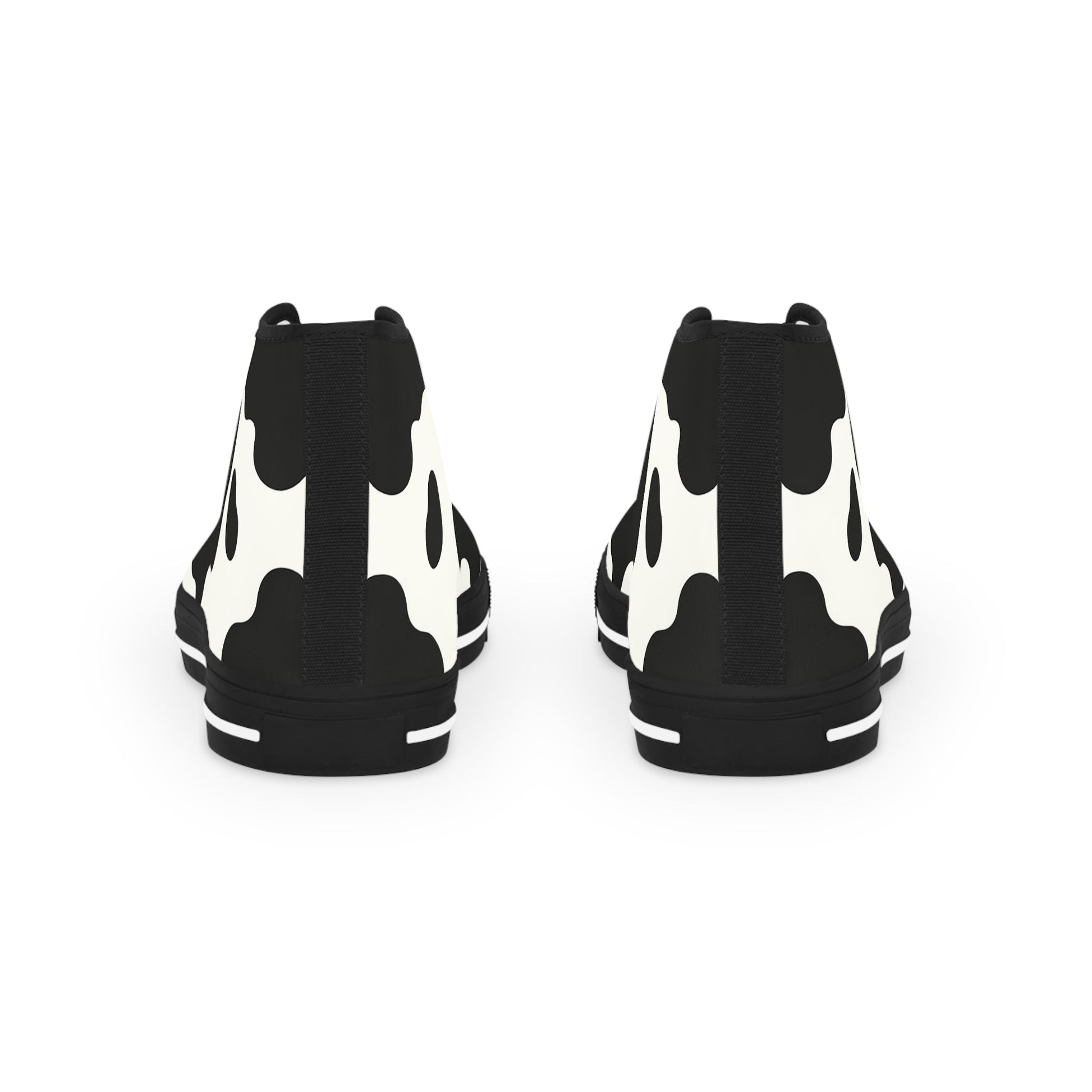 Black and White Cow Print High Top Sneakers, Artsulli - Art is Long, Life is Short, Shoes, , , , , , , 