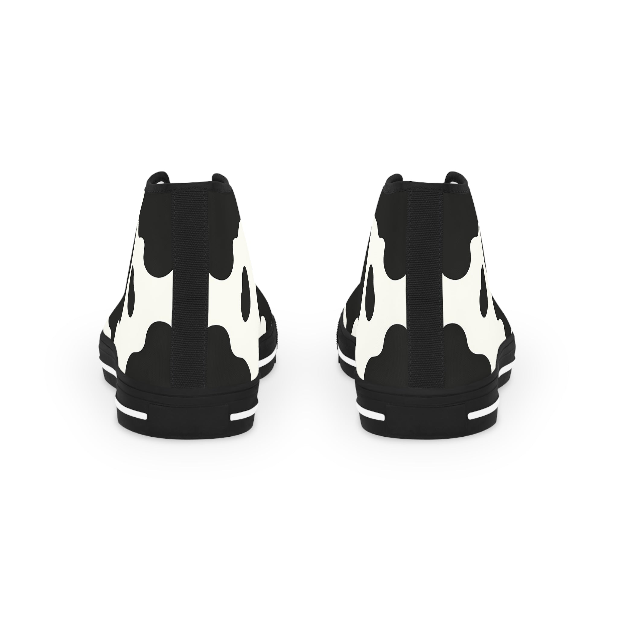 Black and White Cow Print High Top Sneakers, Artsulli - Art is Long, Life is Short, Shoes, , , , , , , 