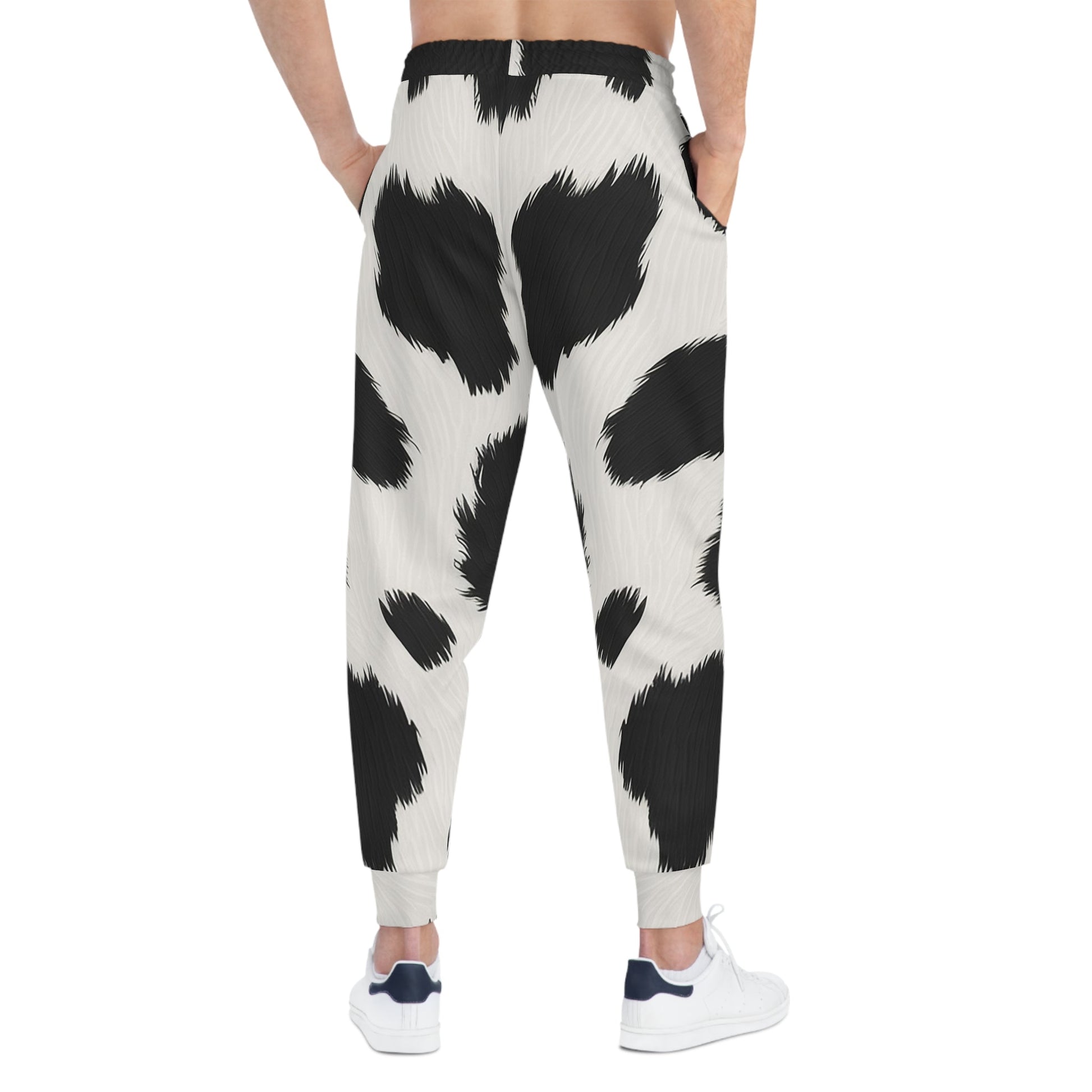 Black and White Cow Print Joggers, Artsulli - Art is Long, Life is Short, All Over Prints, , , , , , , 