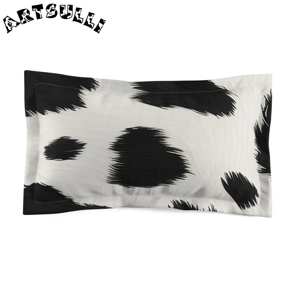 Black and White Cow Print Pillowcase, Artsulli - Art is Long, Life is Short, Home Decor, Size, King, , , , , 78737075687001813703