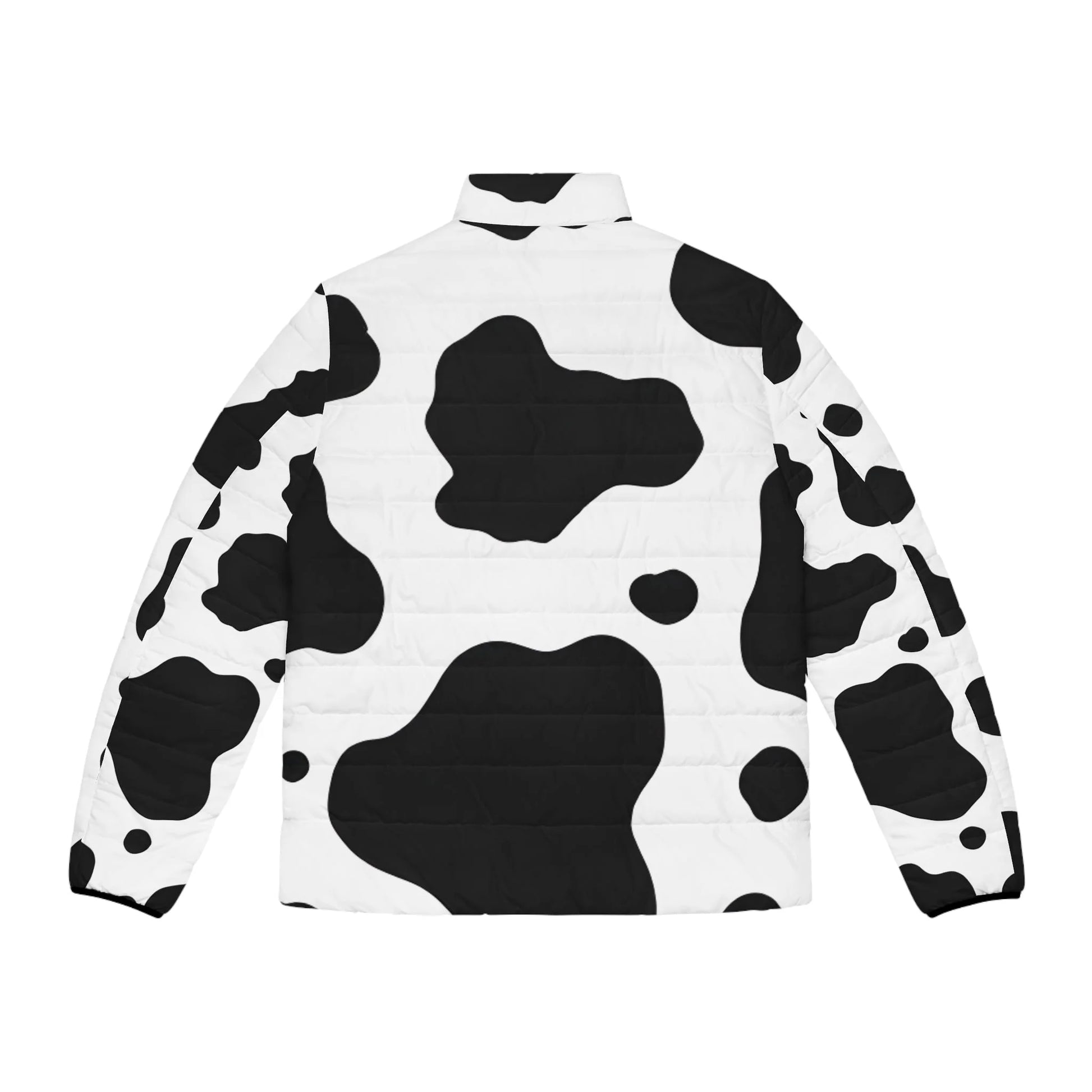 Black and White Cow Print Puffer Jacket, Artsulli - Art is Long, Life is Short, All Over Prints, , , , , , , 