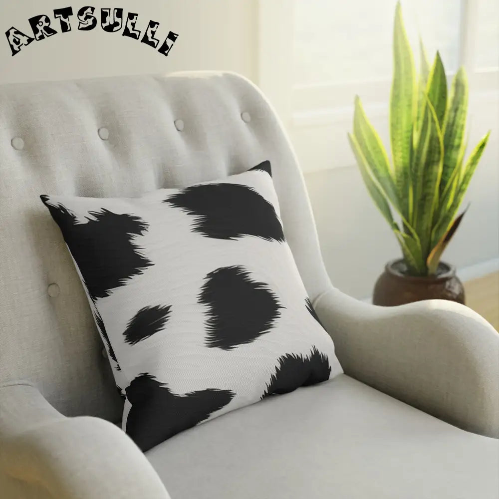 Black and White Cow Print Throw Pillow, Artsulli - Art is Long, Life is Short, Home Decor, , , , , , , 