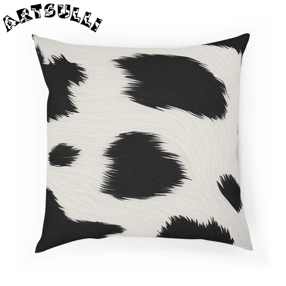 Black and White Cow Print Throw Pillow, Artsulli - Art is Long, Life is Short, Home Decor, Size, 18.1" × 18.1", , , , , 47598826531062138287