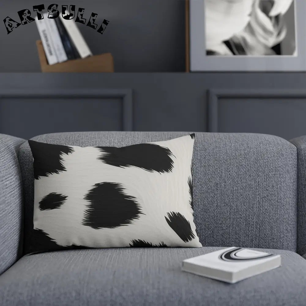 Black and White Cow Print Throw Pillow, Artsulli - Art is Long, Life is Short, Home Decor, , , , , , , 