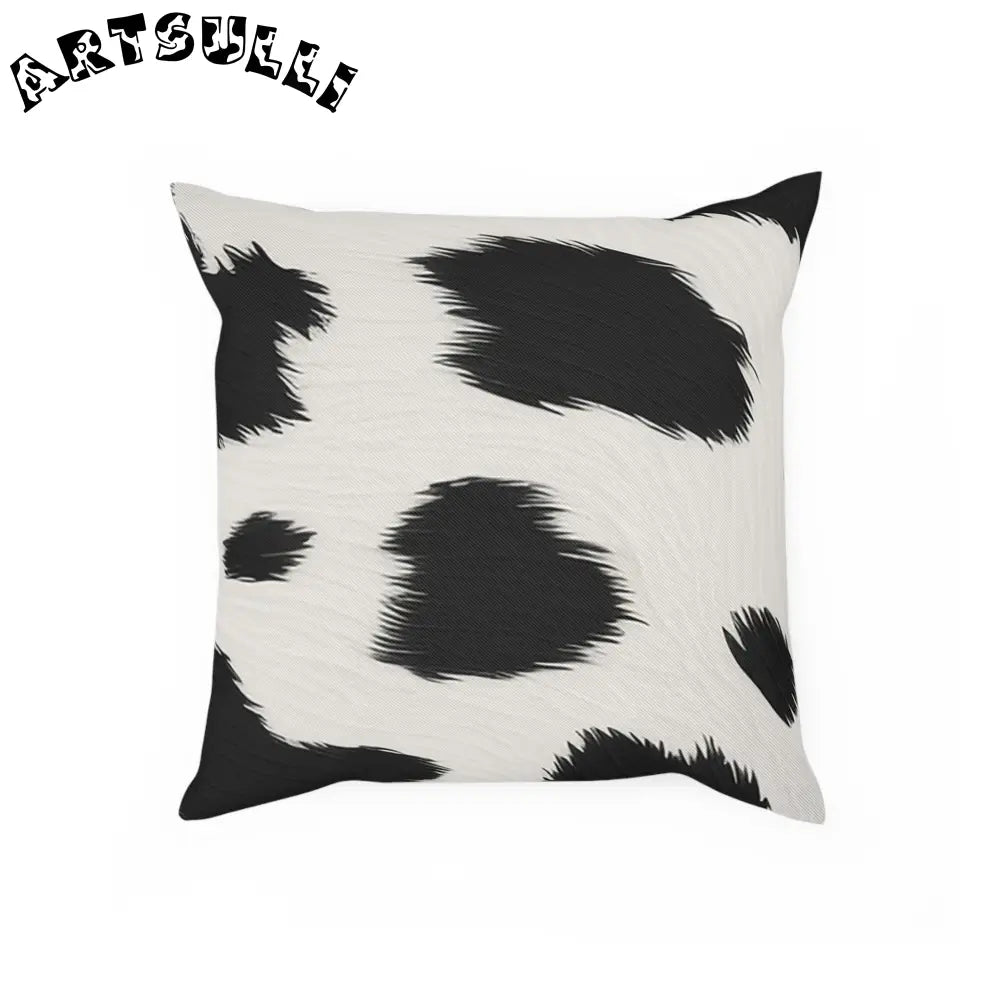 Black and White Cow Print Throw Pillow, Artsulli - Art is Long, Life is Short, Home Decor, Size, 15.7" × 15.7", , , , , 77474773527620560770