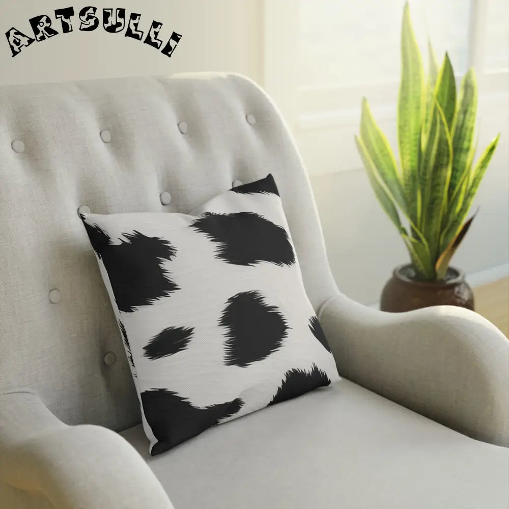 Black and White Cow Print Throw Pillow, Artsulli - Art is Long, Life is Short, Home Decor, , , , , , , 