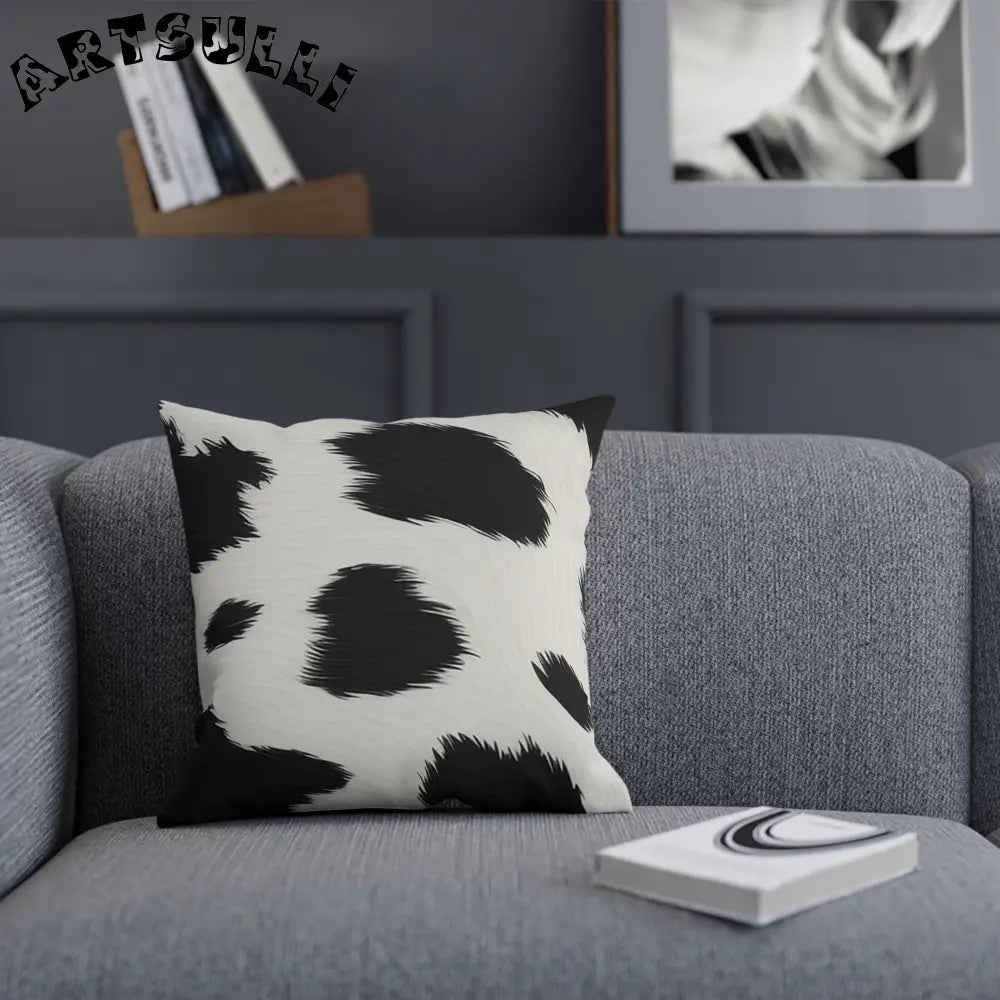 Black and White Cow Print Throw Pillow, Artsulli - Art is Long, Life is Short, Home Decor, , , , , , , 