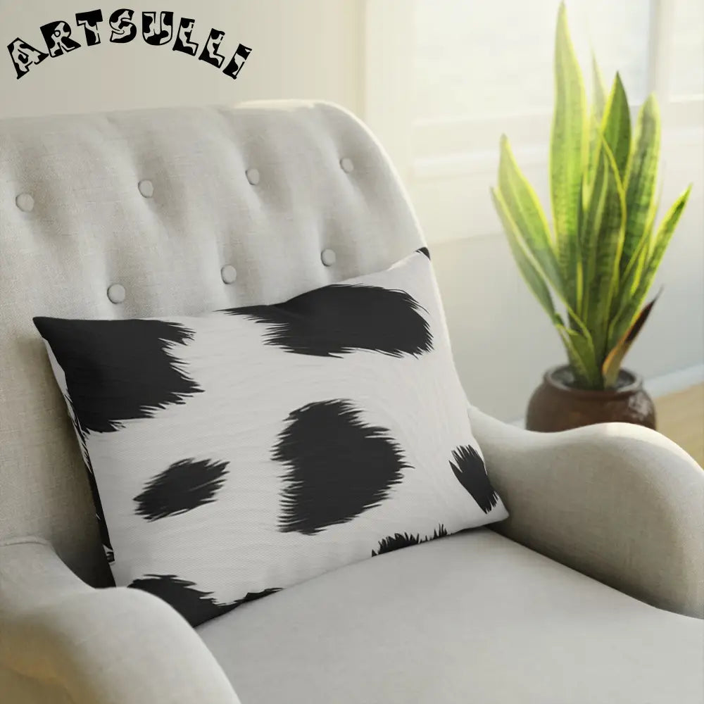 Black and White Cow Print Throw Pillow, Artsulli - Art is Long, Life is Short, Home Decor, , , , , , , 