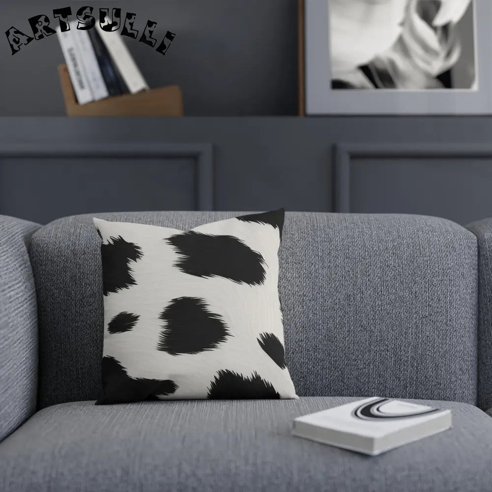 Black and White Cow Print Throw Pillow, Artsulli - Art is Long, Life is Short, Home Decor, , , , , , , 