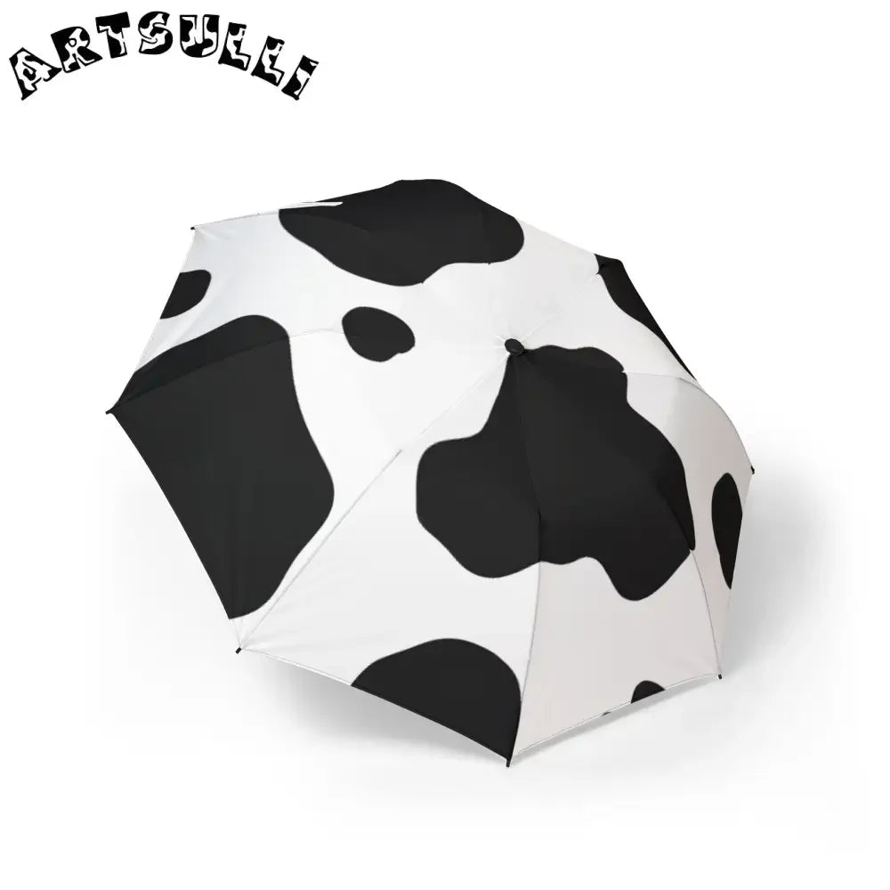Black and White Cow Print Umbrella, Artsulli - Art is Long, Life is Short, Accessories, Size, One size, , , , , 33809884425425
