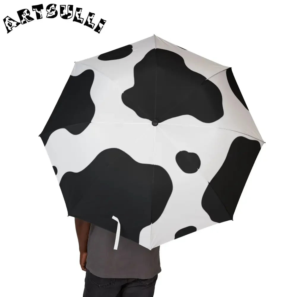 Black and White Cow Print Umbrella, Artsulli - Art is Long, Life is Short, Accessories, , , , , , , 
