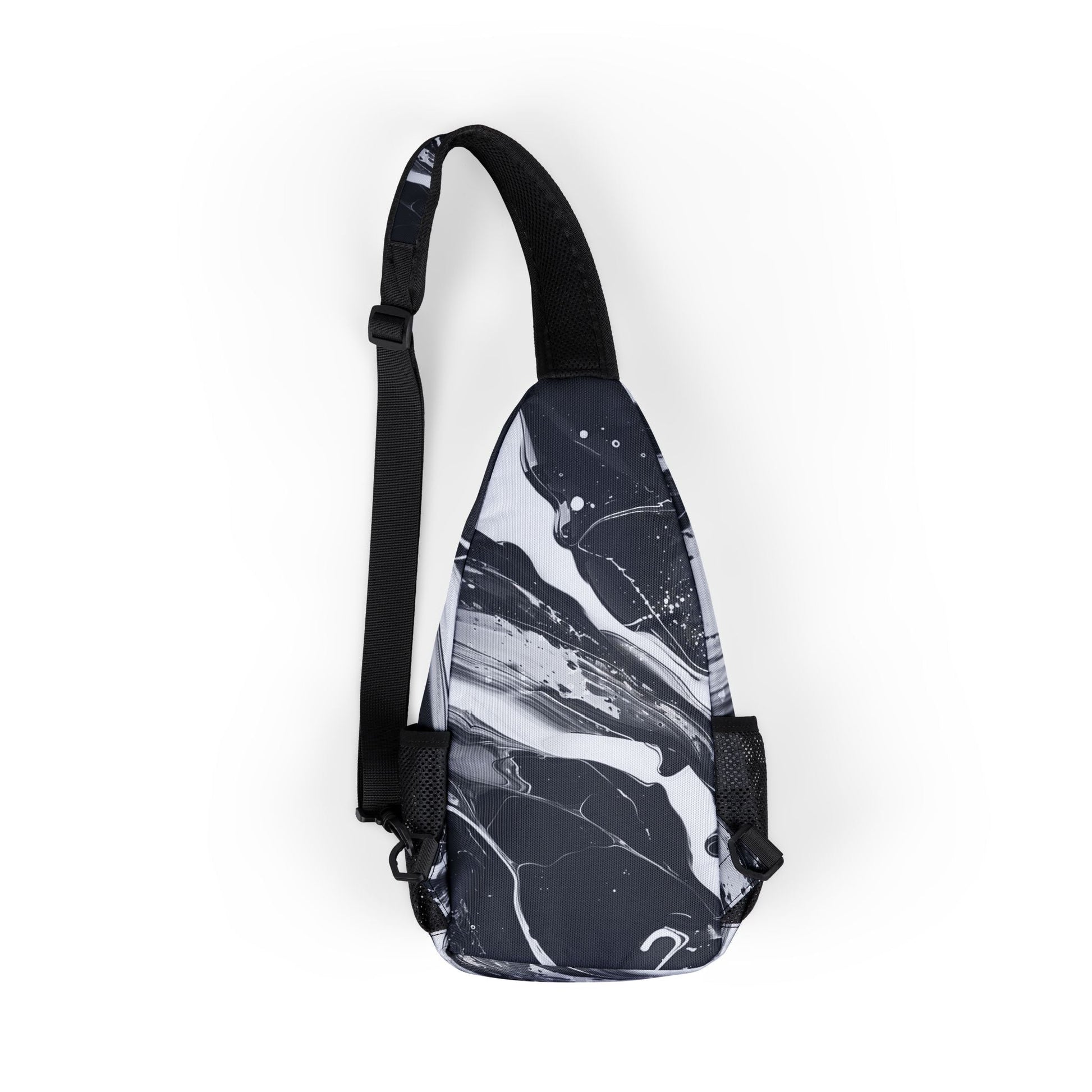 Black and White Marble Print Chest Bag, Artsulli - Art is Long, Life is Short, Bags, , , , , , , 