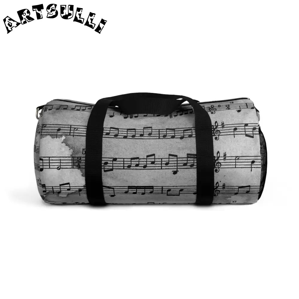 JAKKOUTTHEBXX Black and White Music Sheet Duffel Bag 2025