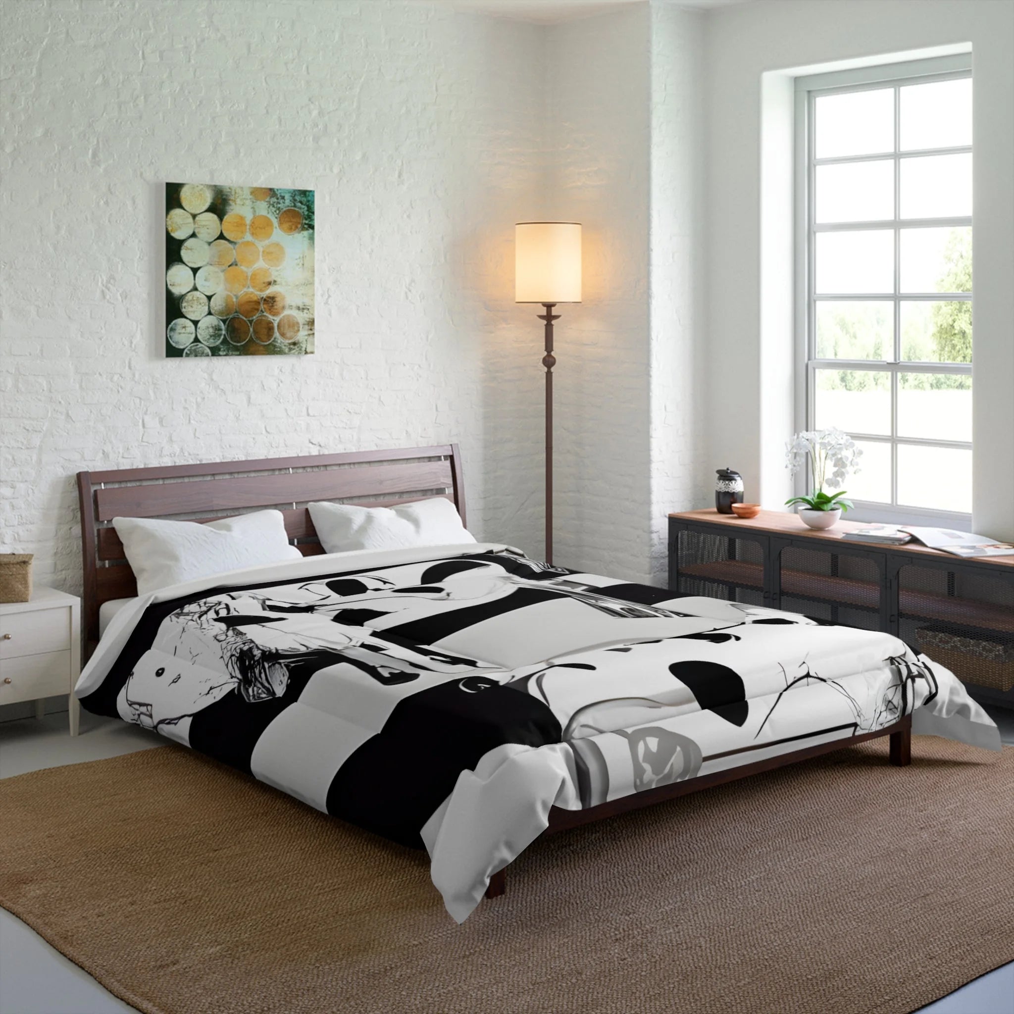 Black and White Striped Cow Print Comforter, Artsulli - Art is Long, Life is Short, Home Decor, , , , , , , 