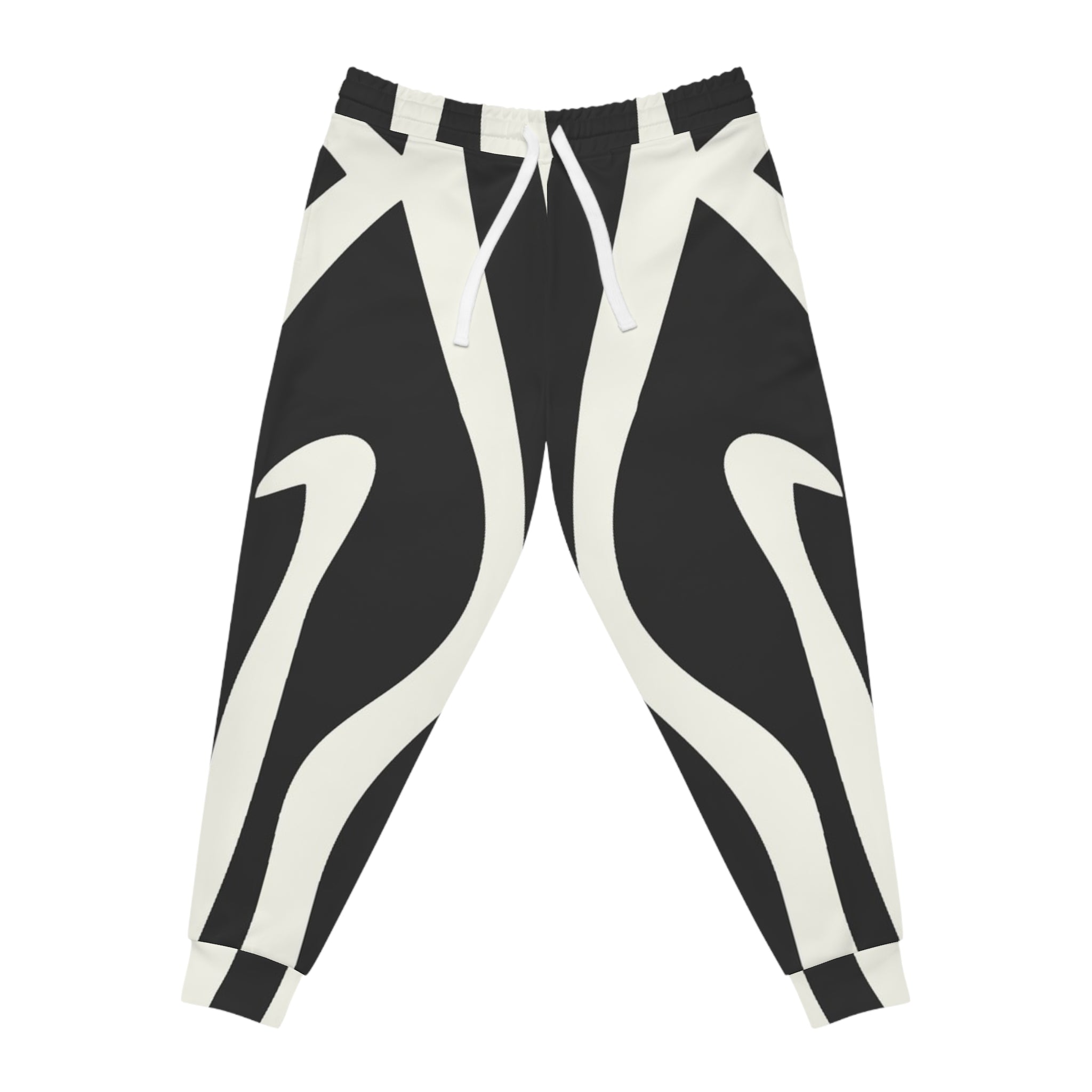 Printify Black and White Striped Joggers 2025