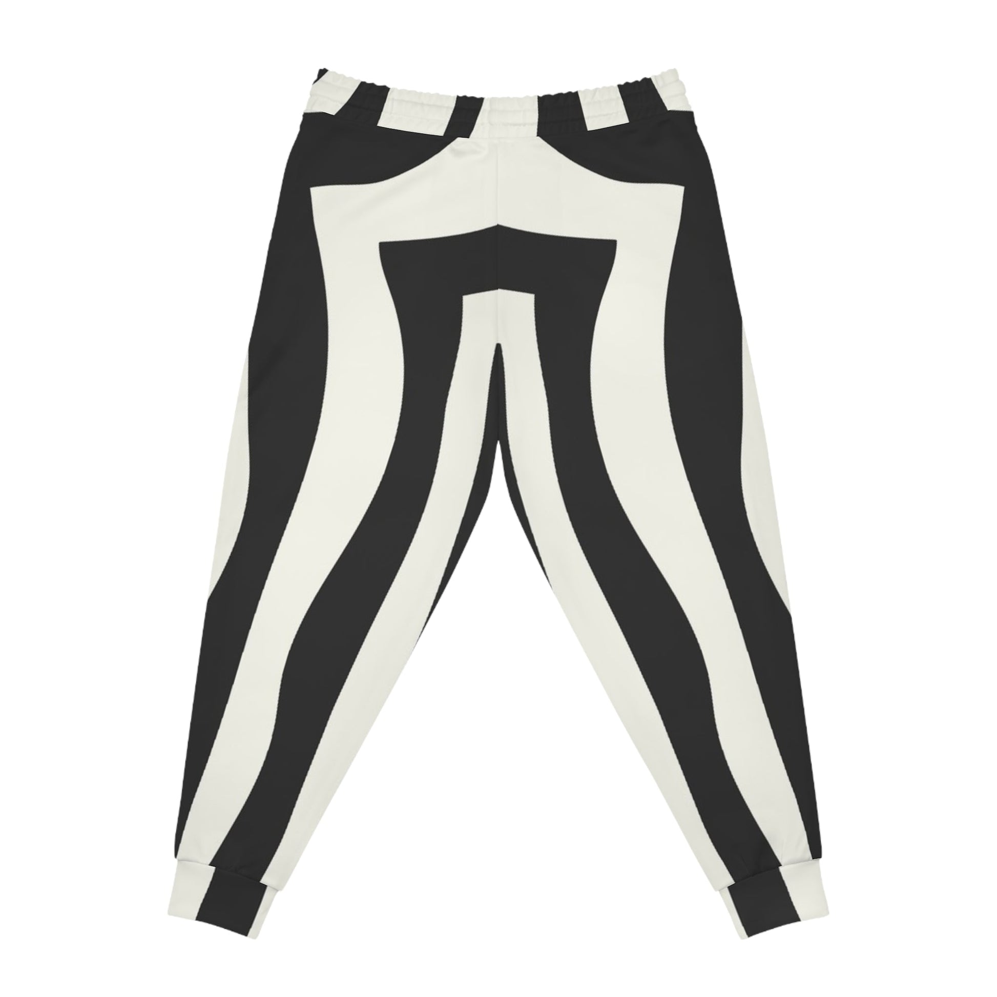 Printify Black and White Striped Joggers 2025